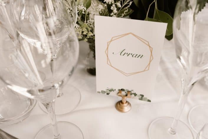 nom de table décoration mariage or anglais jane austen Wedding planner tours laborde saint martin