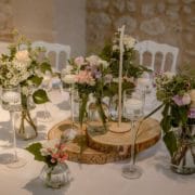 décoration table mariage fioles fleurs champêtre wedding planner indre et loire